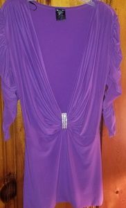 Purple Deep V-Neck Bodycon Dress by Forplay